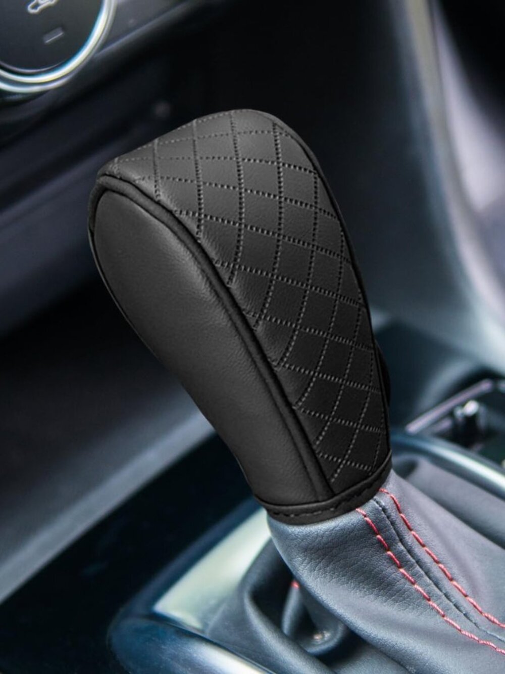Leather Car Gear Shift Cover, Gear Shifter Stick Protector Black